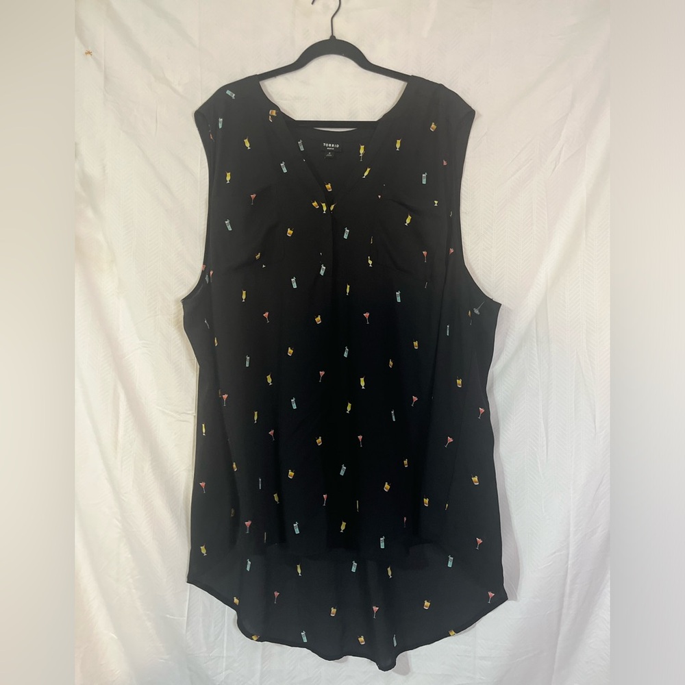 Torrid Black sleeveless Top with Multicolor Accents 6